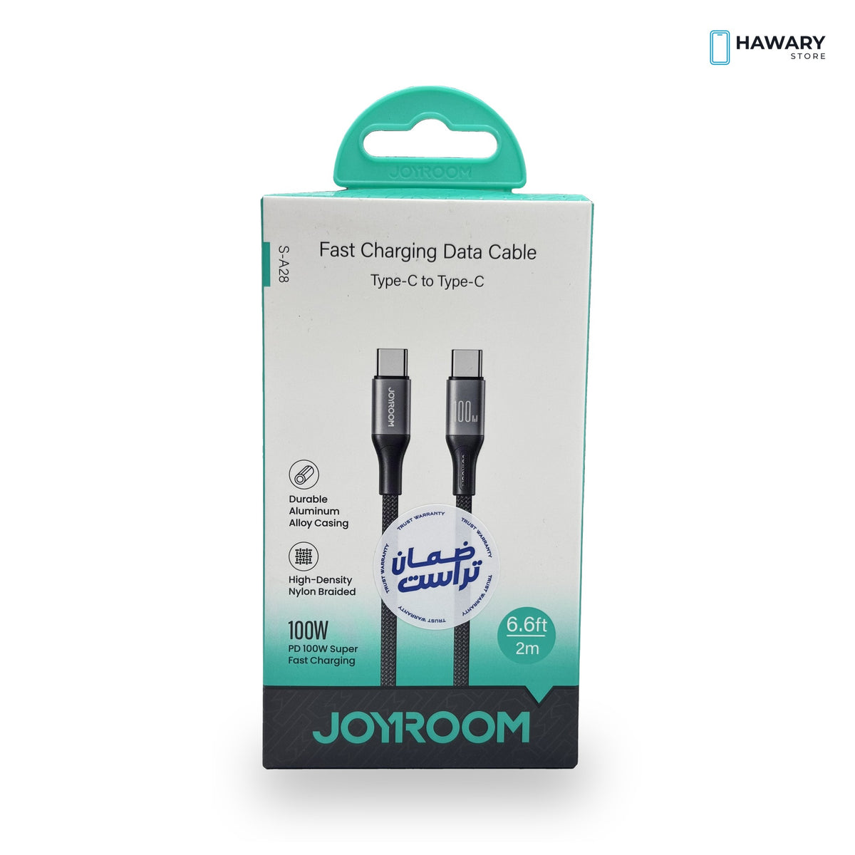 Joyroom S-A28 – USB-C to USB-C Cable 100W 2m – Hawary Store