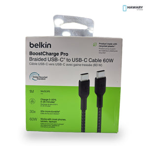 Belkin BoostCharge Pro – Braided USB-C to USB-C Cable 60W 1m