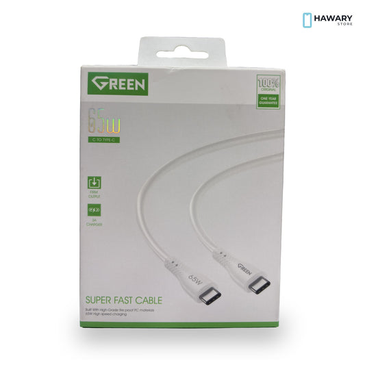 Green 65W USB-C to USB-C Super Fast Cable – Hawary Store