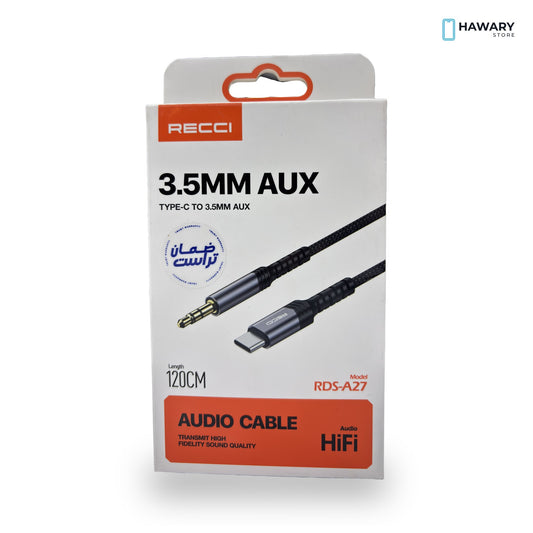 Recci RDS-A27 – Type-C to 3.5mm AUX Cable 1.2m – Hawary Store
